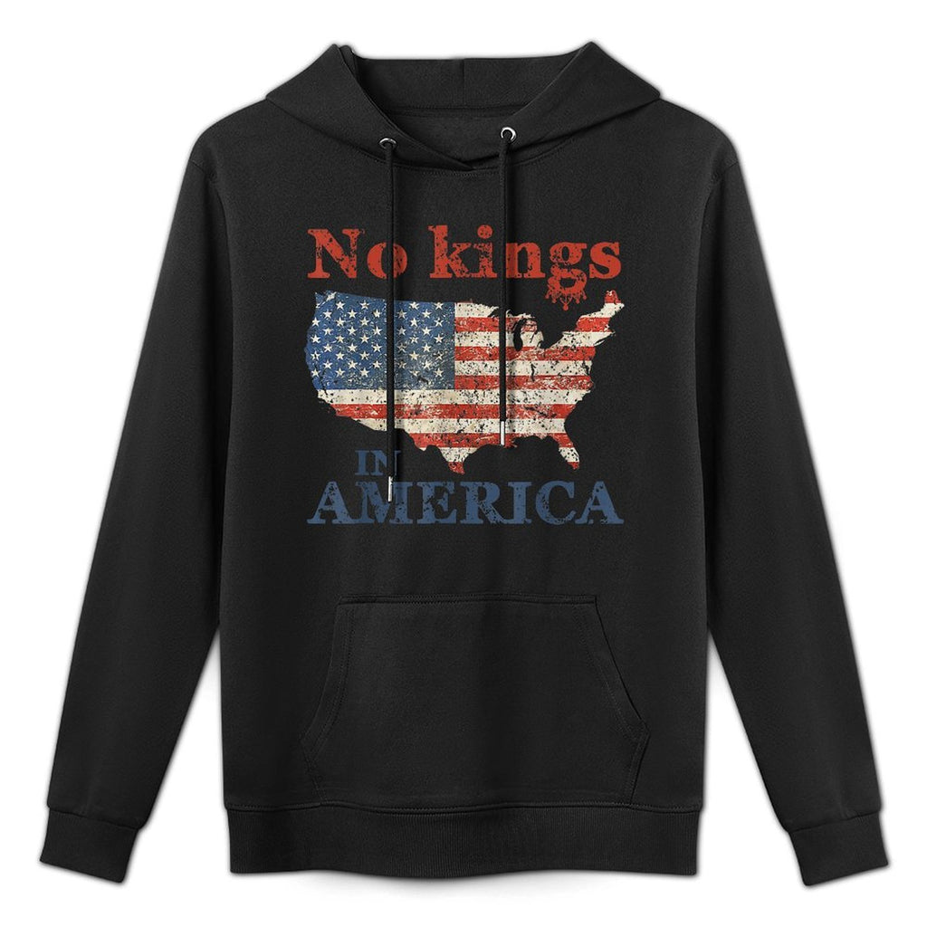 No Kings In America US Vintage Durable Construction Hoodie