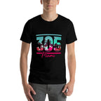 Miami 305 Area Code Florida Vintage Palm Trees Pride Retro  Wrinkle-resistant T-Shirt