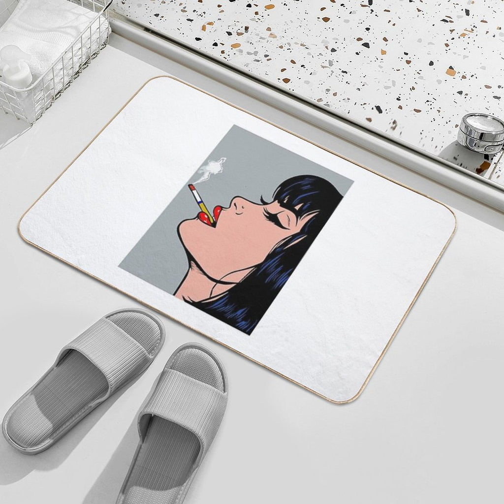 Take It Easy Nothing Is Under Control , Smoking Comic Girl ,cigarette Comic Girl ,  Odorless Bath Mat