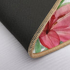 Transparent Lilly Flowers And Leaves Watercolor Seamless Pattern. Translucent Summer Tropical Bouquets. Spring Blossom Garden  Dirt-Trapping Bath Mat