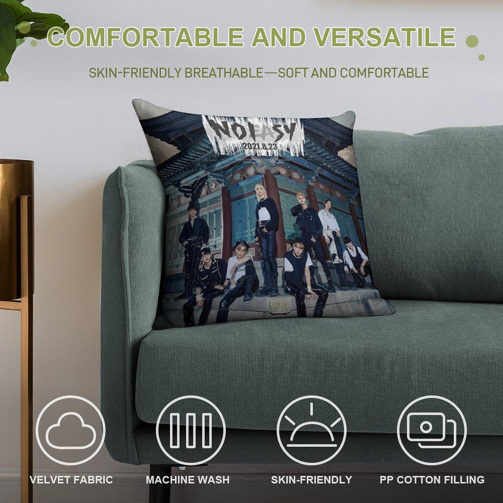 No Easy - Stray Kids Album Cover Soft Style Accent Throw Pillow