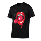 Red Lips And Cherries Sexy Trendy Vintage Retro  Relaxed-fit T-Shirt