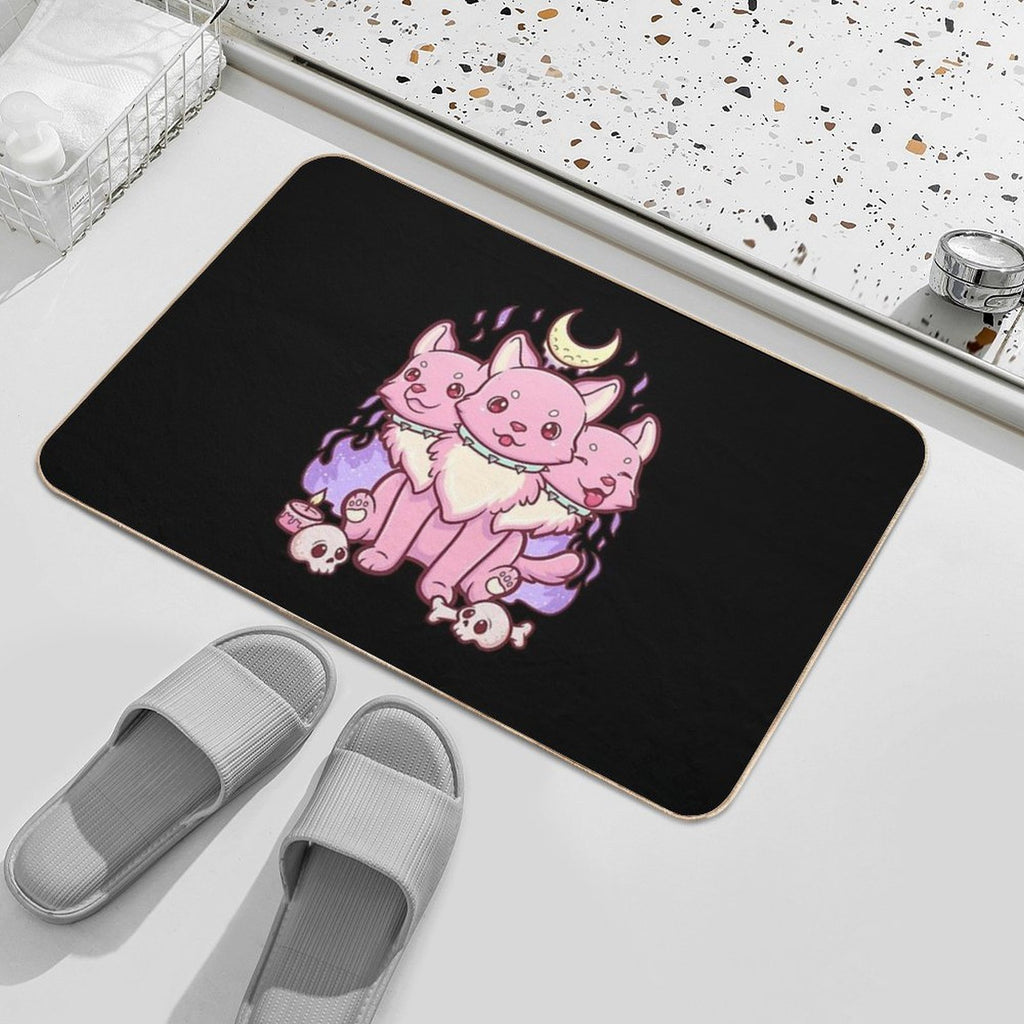 Kawaii Pastel Goth Cute Creepy Occult Cerberus  Multi-Purpose Bath Mat