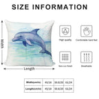 Dolphin Watercolor Soft Home Decor Throw Pillow