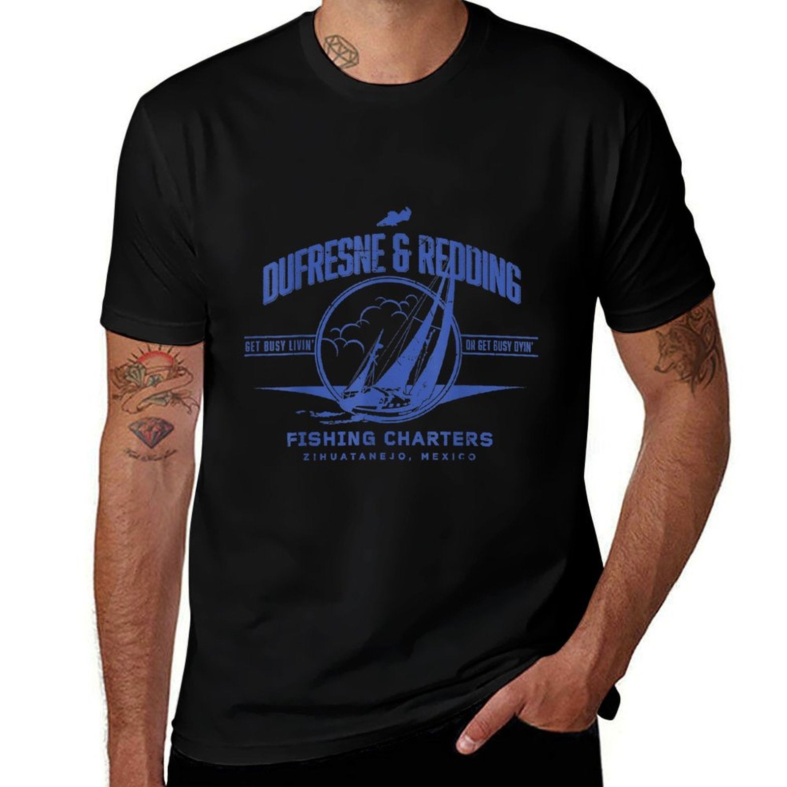 Vintage Dufresne  Redding Fishing Charters  Fade-proof Color T-Shirt