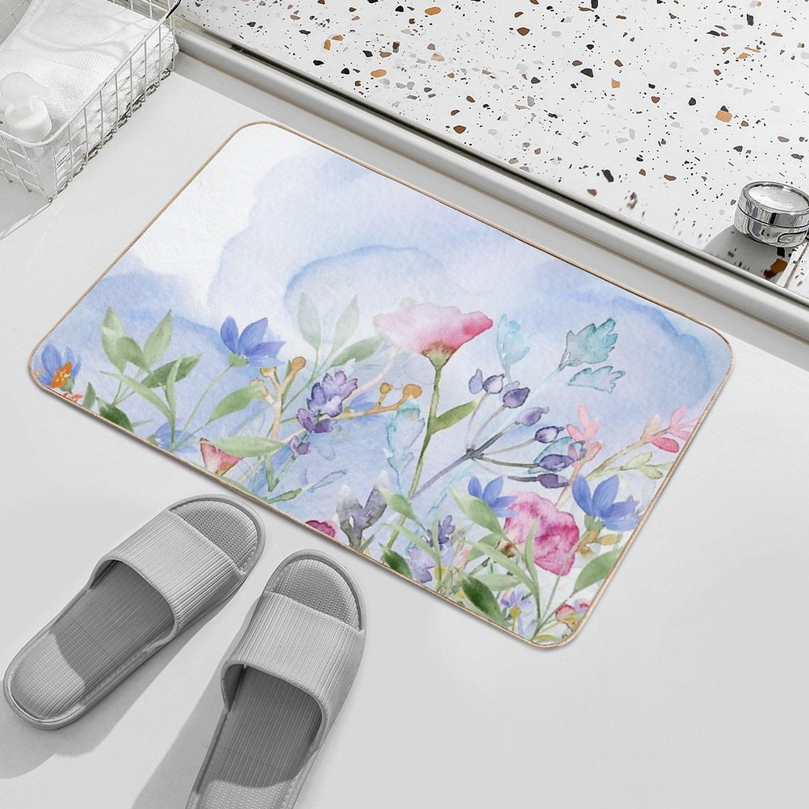A Beautiful Blooming in The Garden  Repositionable Bath Mat