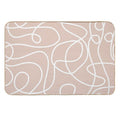 Doodle Line Art Pattern  White on Soft Terracotta  Eco-Friendly Bath Mat