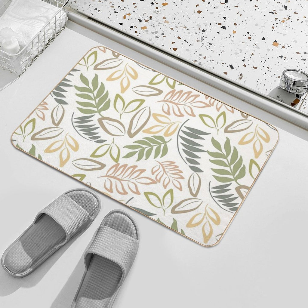 Natural Leaf Seamless Pattern  Multi-Purpose Bath Mat