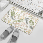 Natural Leaf Seamless Pattern  Multi-Purpose Bath Mat