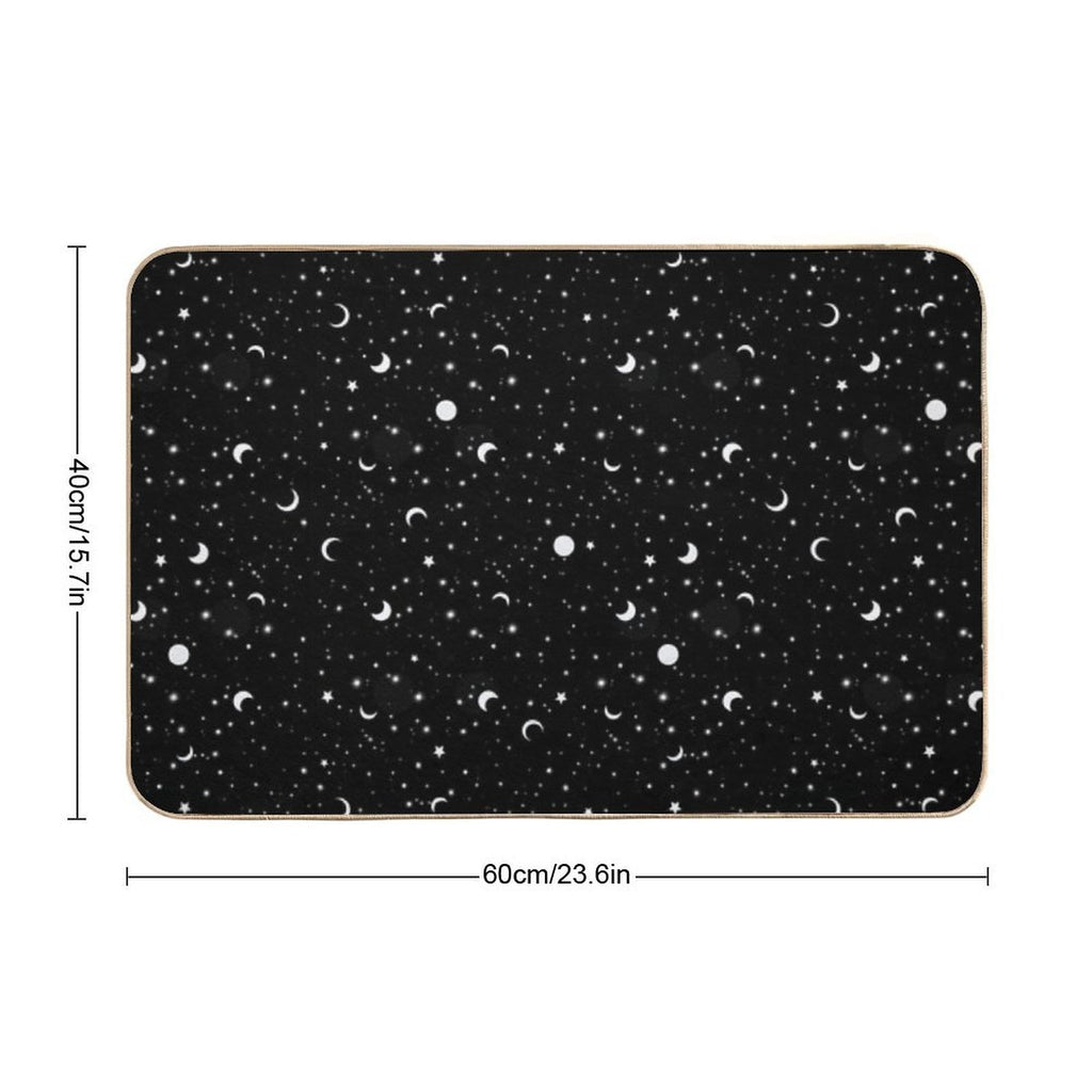 Black Universe  Fade-Resistant Bath Mat