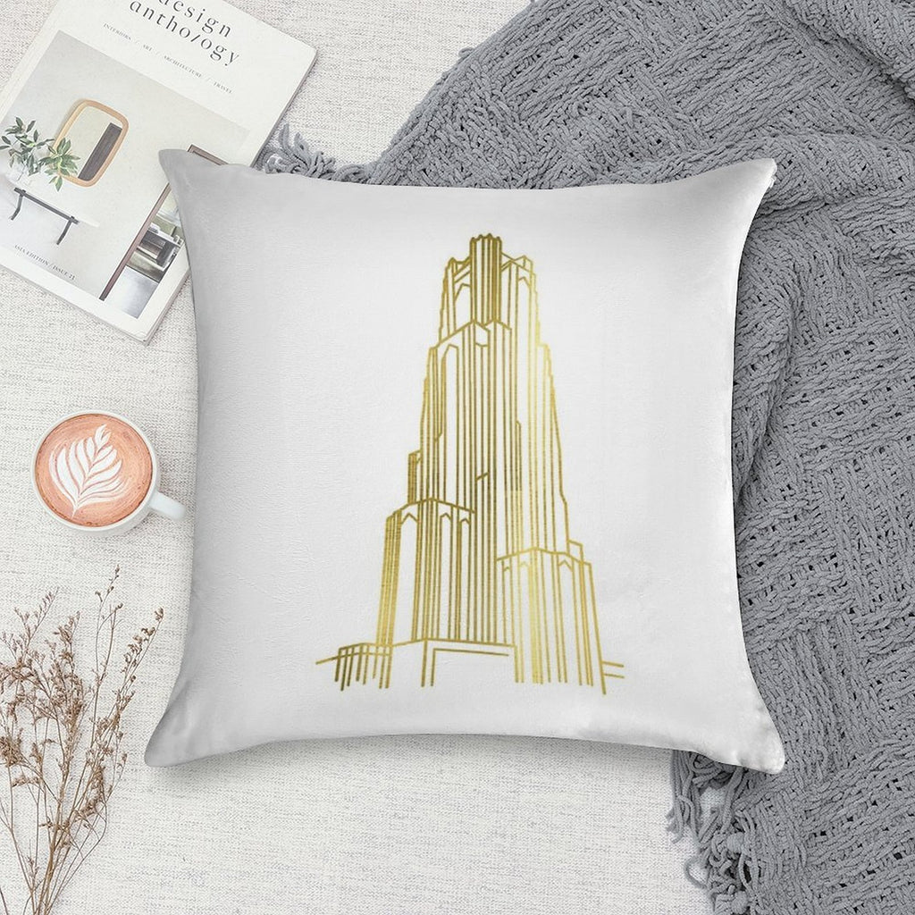 Gold Cathedral of Learning Soft Style Accent Throw Pillow