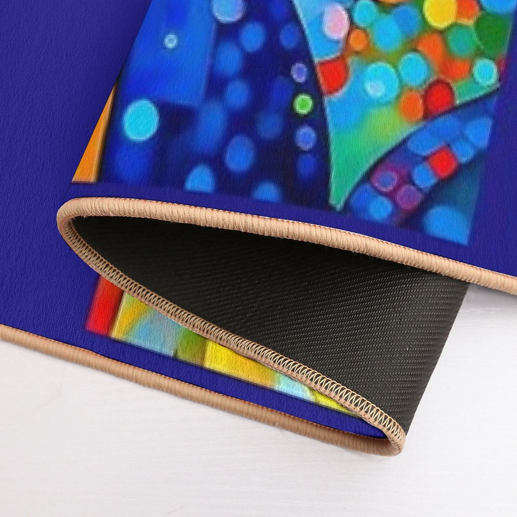 A Woman And A Leopard.  Fade-Resistant Bath Mat