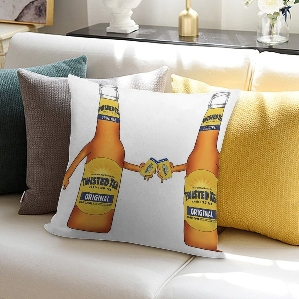 Twisted Tea Cheers Soft Shrink-Resistant Throw Pillow