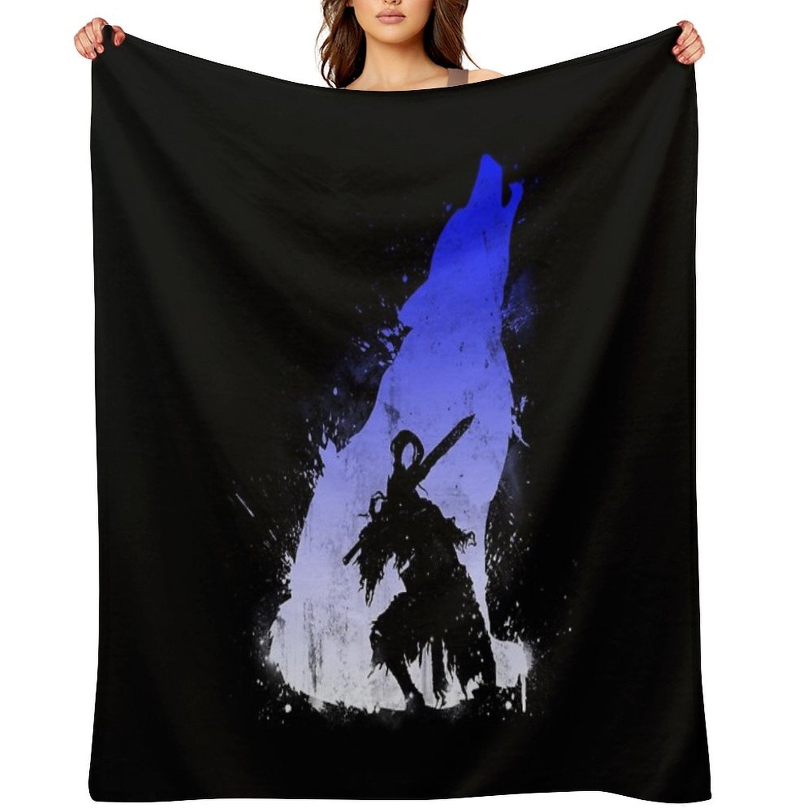 The Walker of Abyss (Version BlueWhite) Eco-conscious Throw Blanket