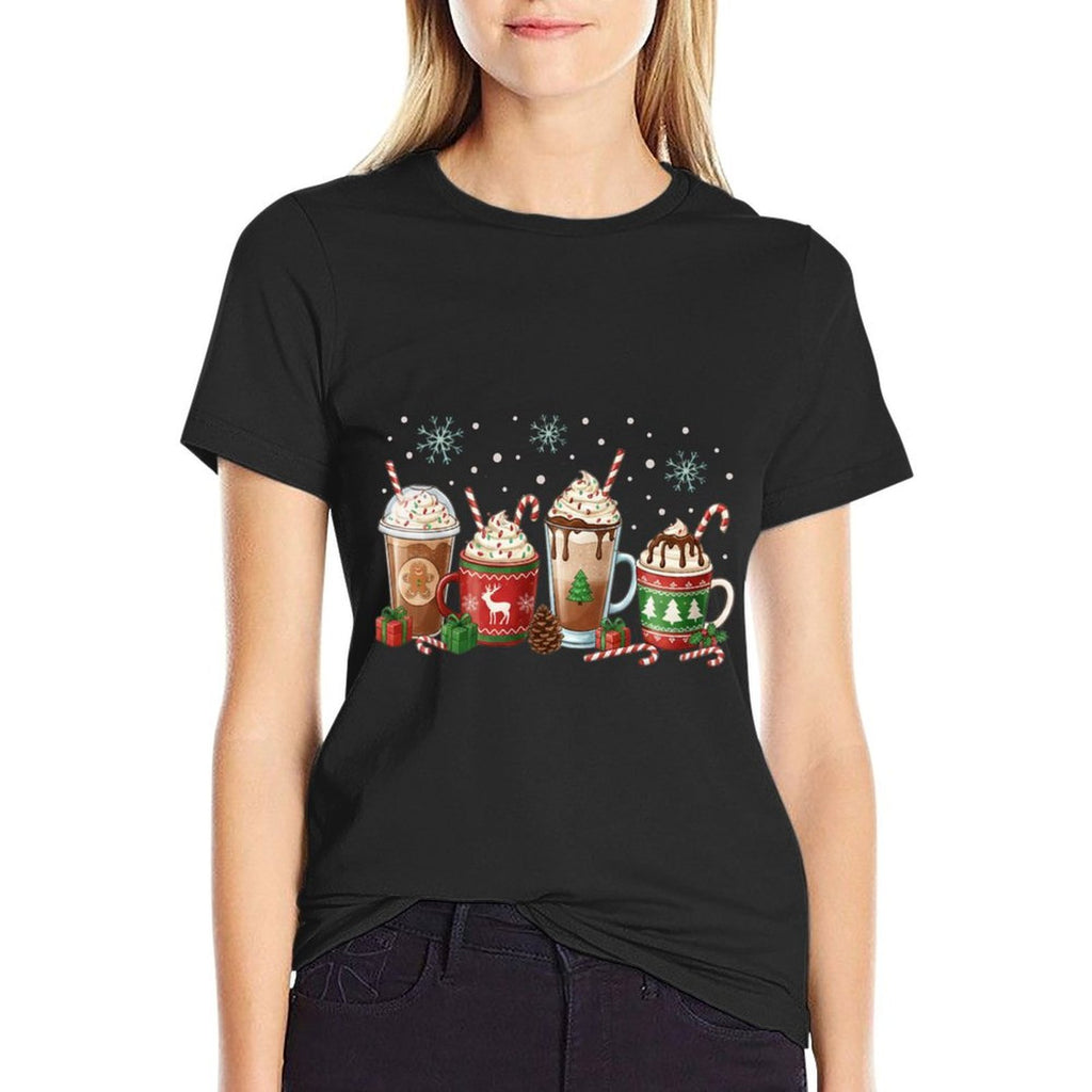 Retro Cocoa Hot Chocolate Cozy Season Christmas Xmas Holiday  Graphic-printed T-Shirt