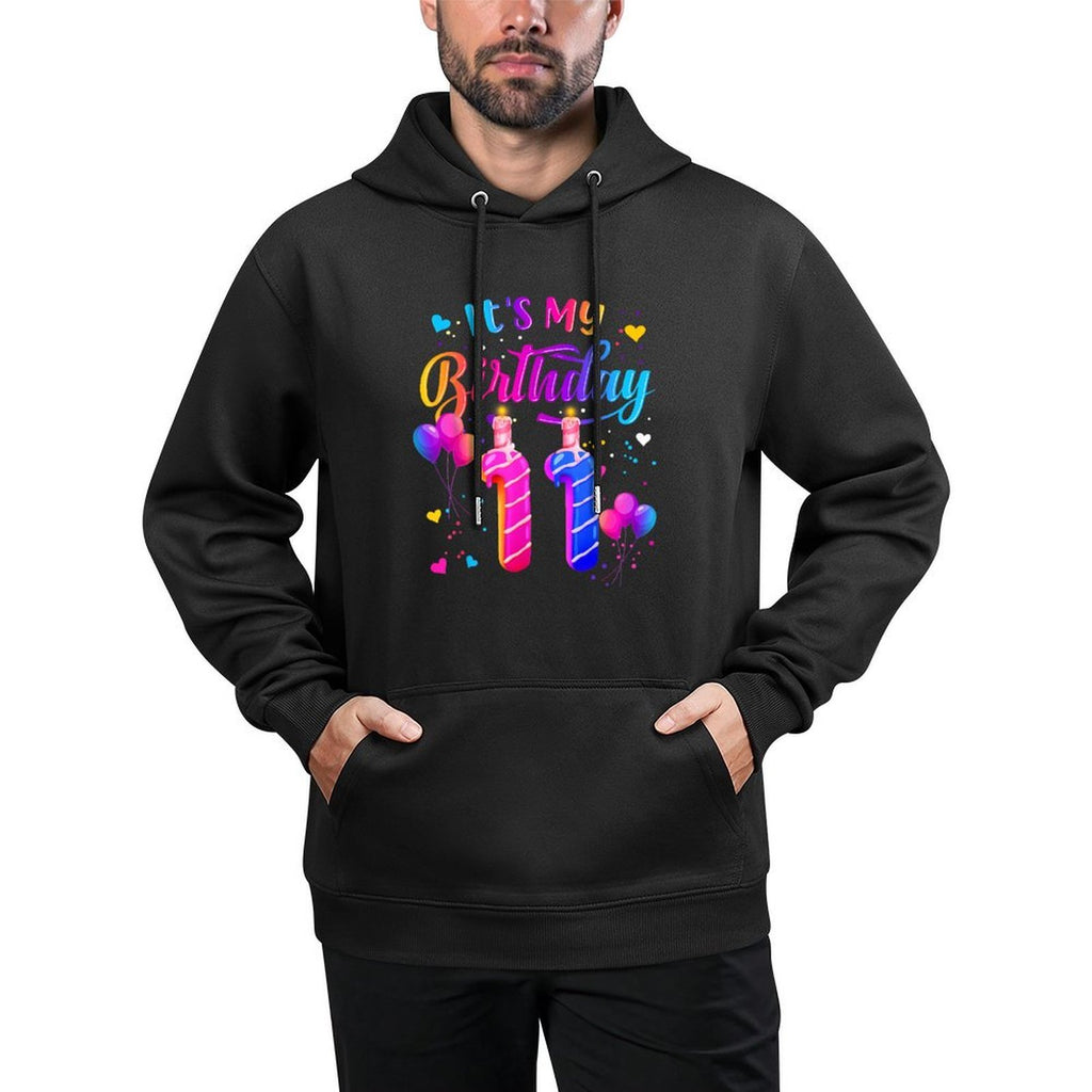 It's My 11th Birthday Doughnut Happy 11 Years Old Girl Kids Durable Construction Hoodie