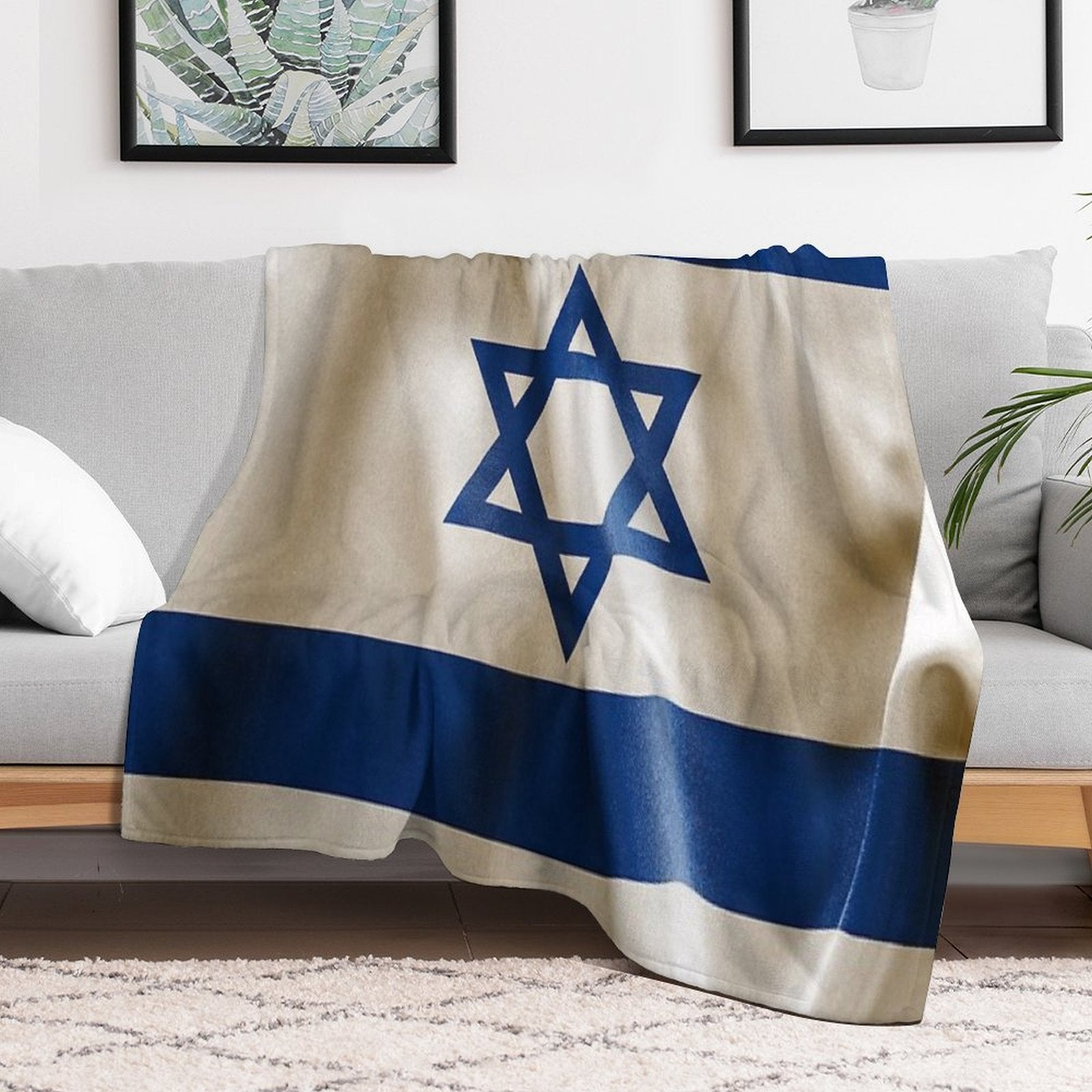 Israel Flag Travel-friendly Throw Blanket