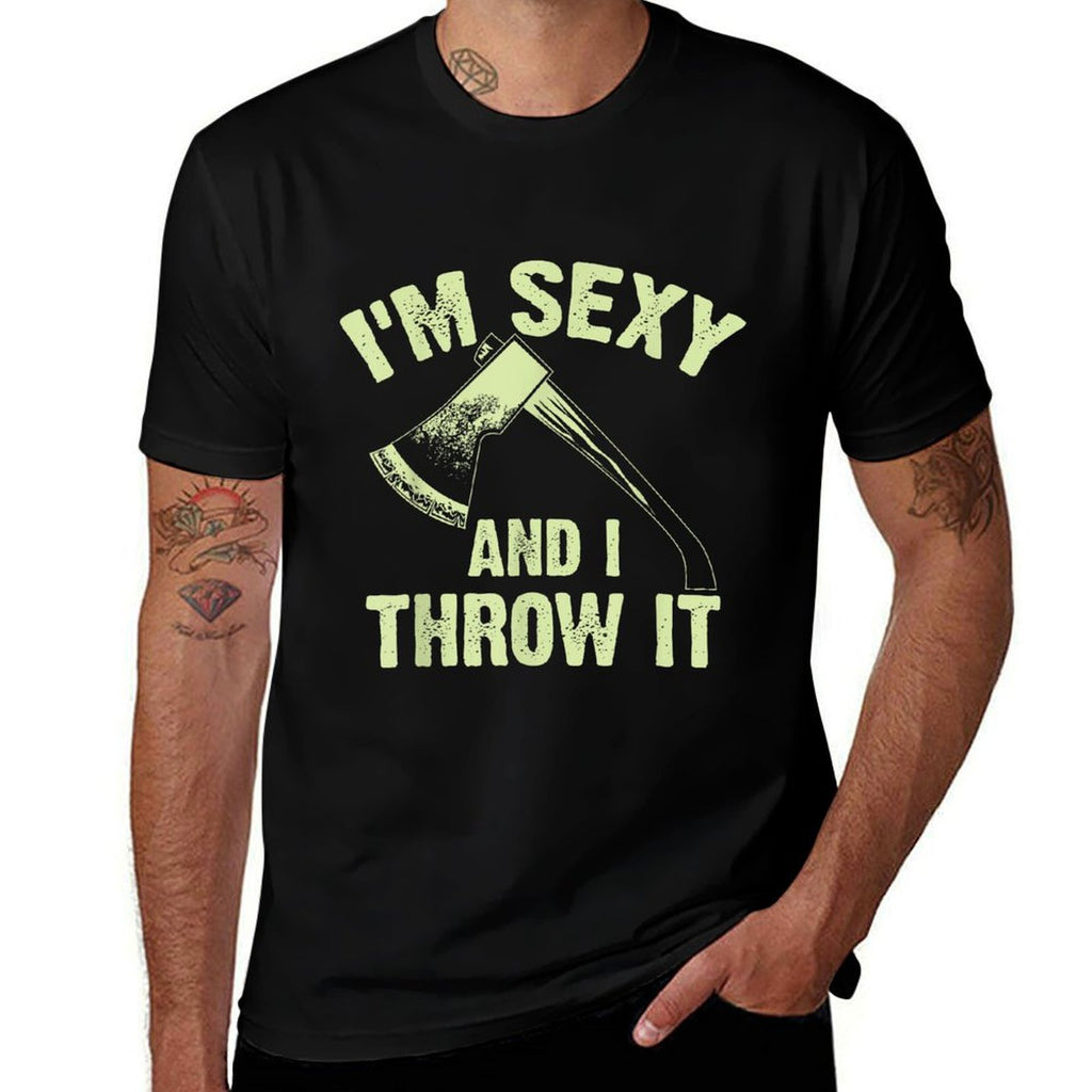 Funny Axe Throwing Art For Men Women Ax Thrower Axe Throwing  Breathable T-Shirt
