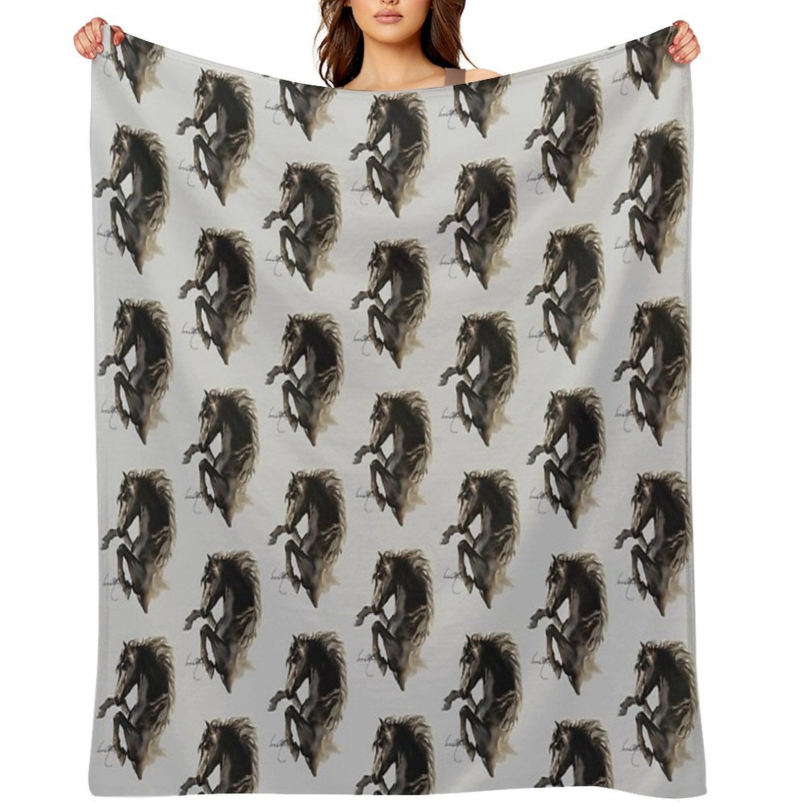 Black Fury (Cut-Out) Quick-dry Throw Blanket