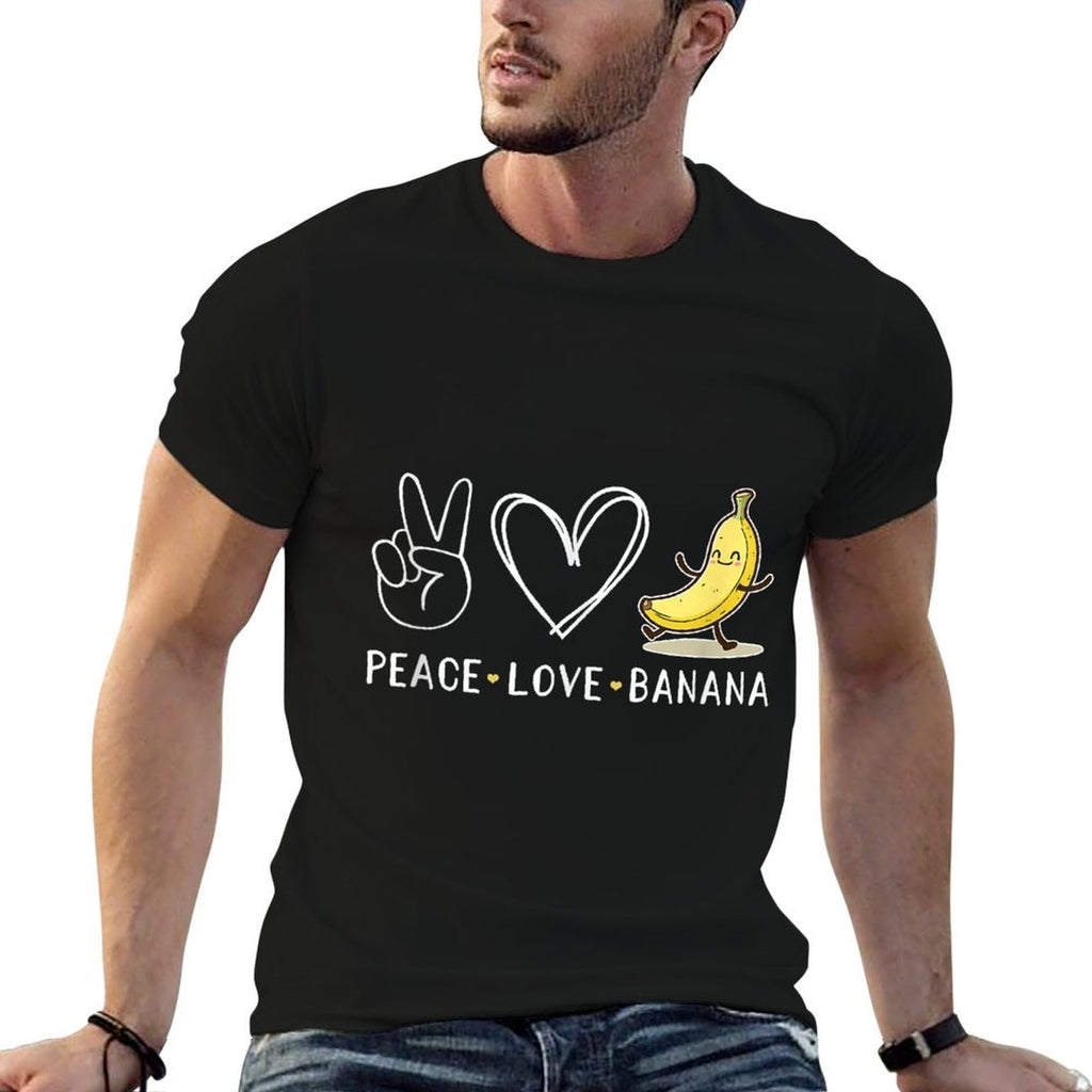 Funny Love Bananas Cute Banana Gifts Peace Love Banana  Oversized Silhouette T-Shirt