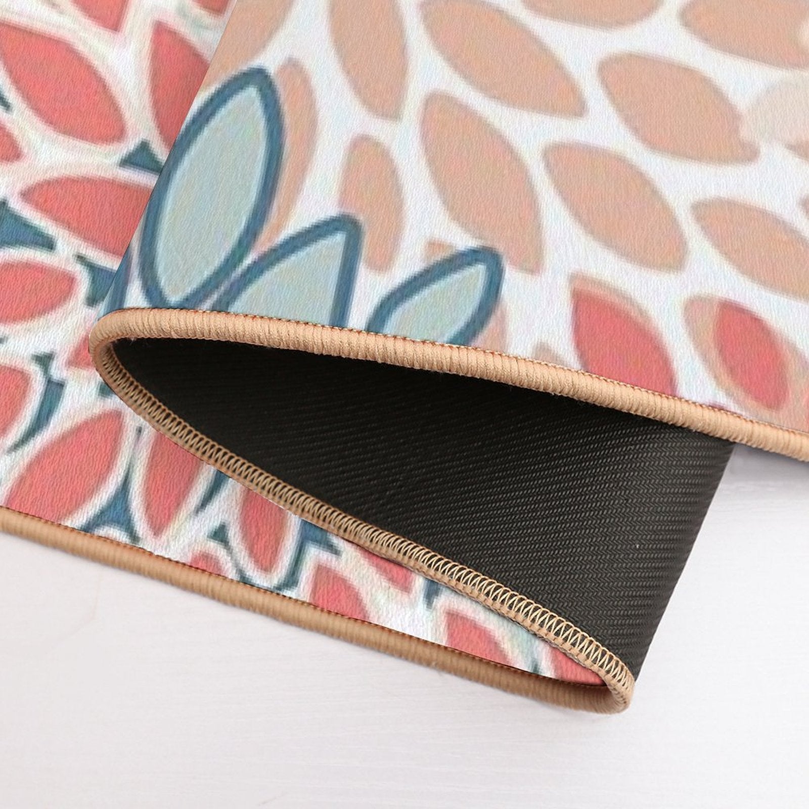 Floral Prints, Teal, Coral, Peach, Colourful Prints  Eco-Friendly Bath Mat