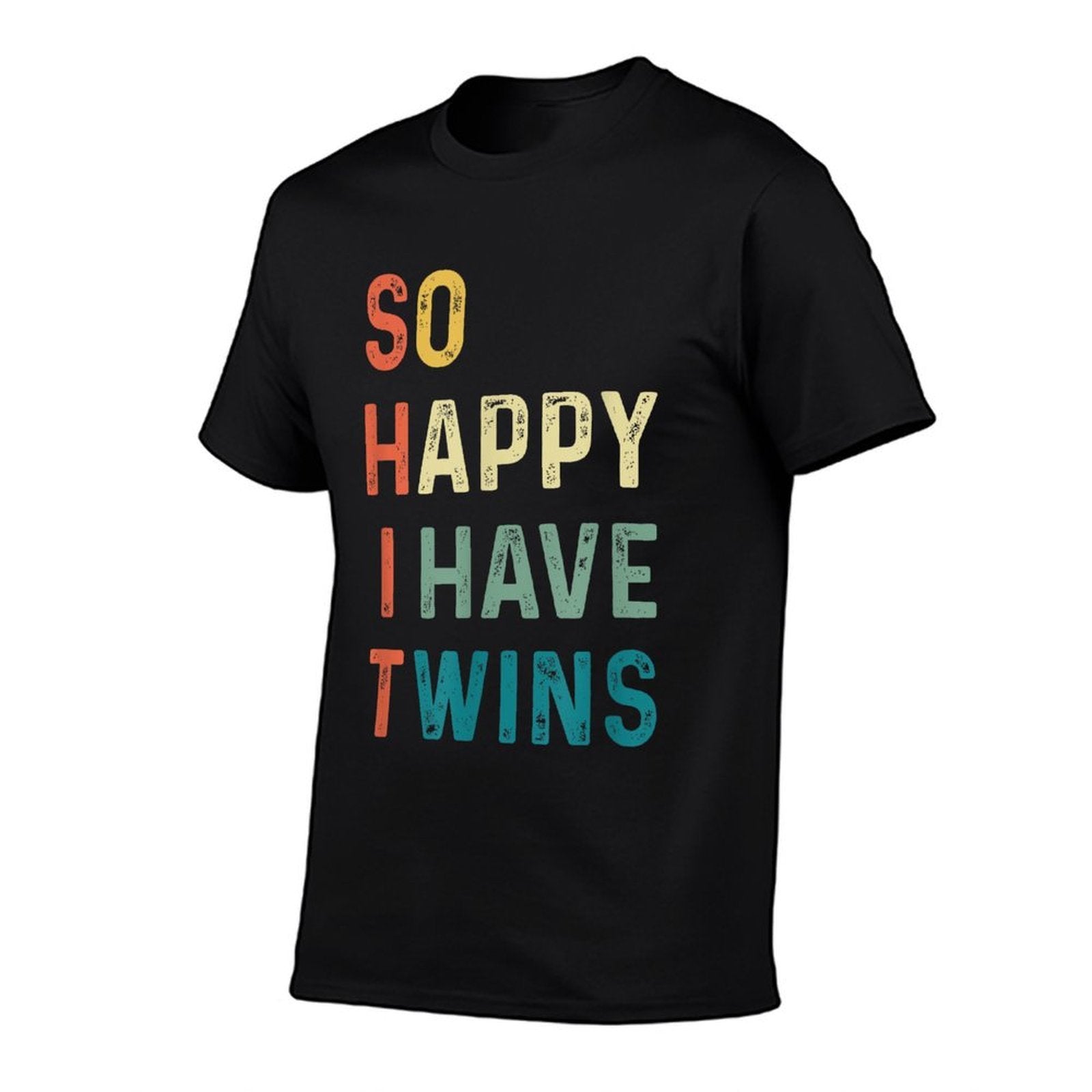So Happy I Have Twins Funny Mom Dad Parent Saying Slogan  Oversized Silhouette T-Shirt