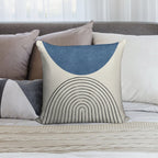 Arch Balance Blue - Mid Century Modern Soft Easy Maintenance Throw Pillow