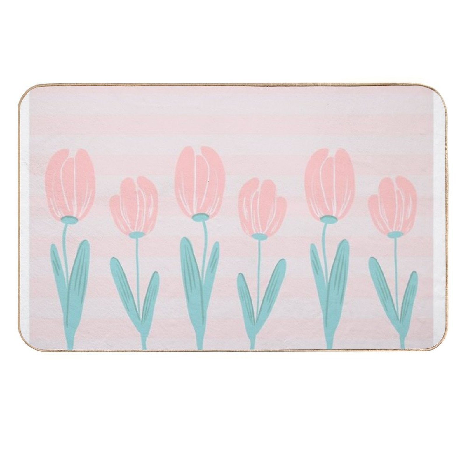 Tulips And Stripes  Rapid-Drying Bath Mat