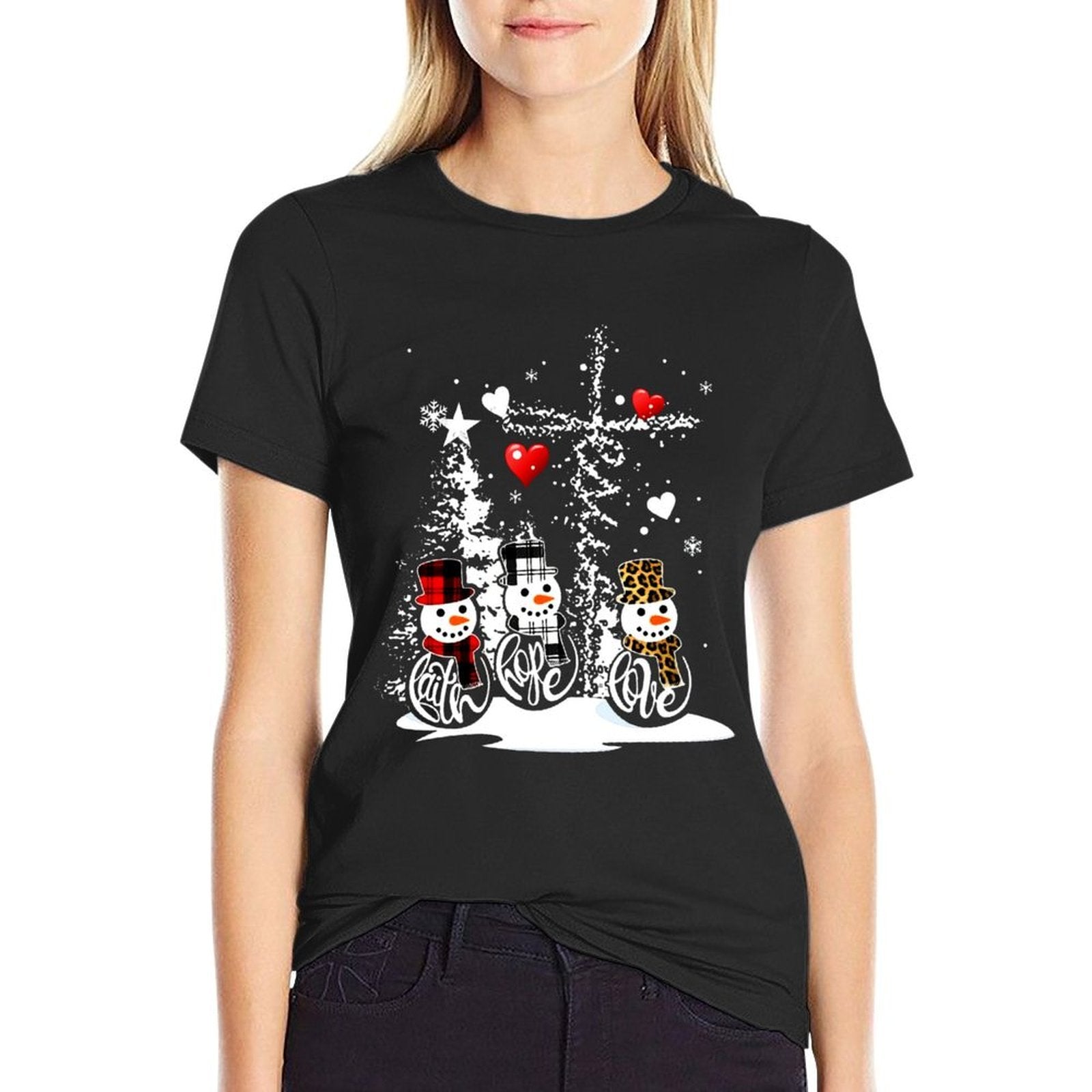 Jesus Christmas Season Faith Love Snowman Christian  Odor-resistant T-Shirt