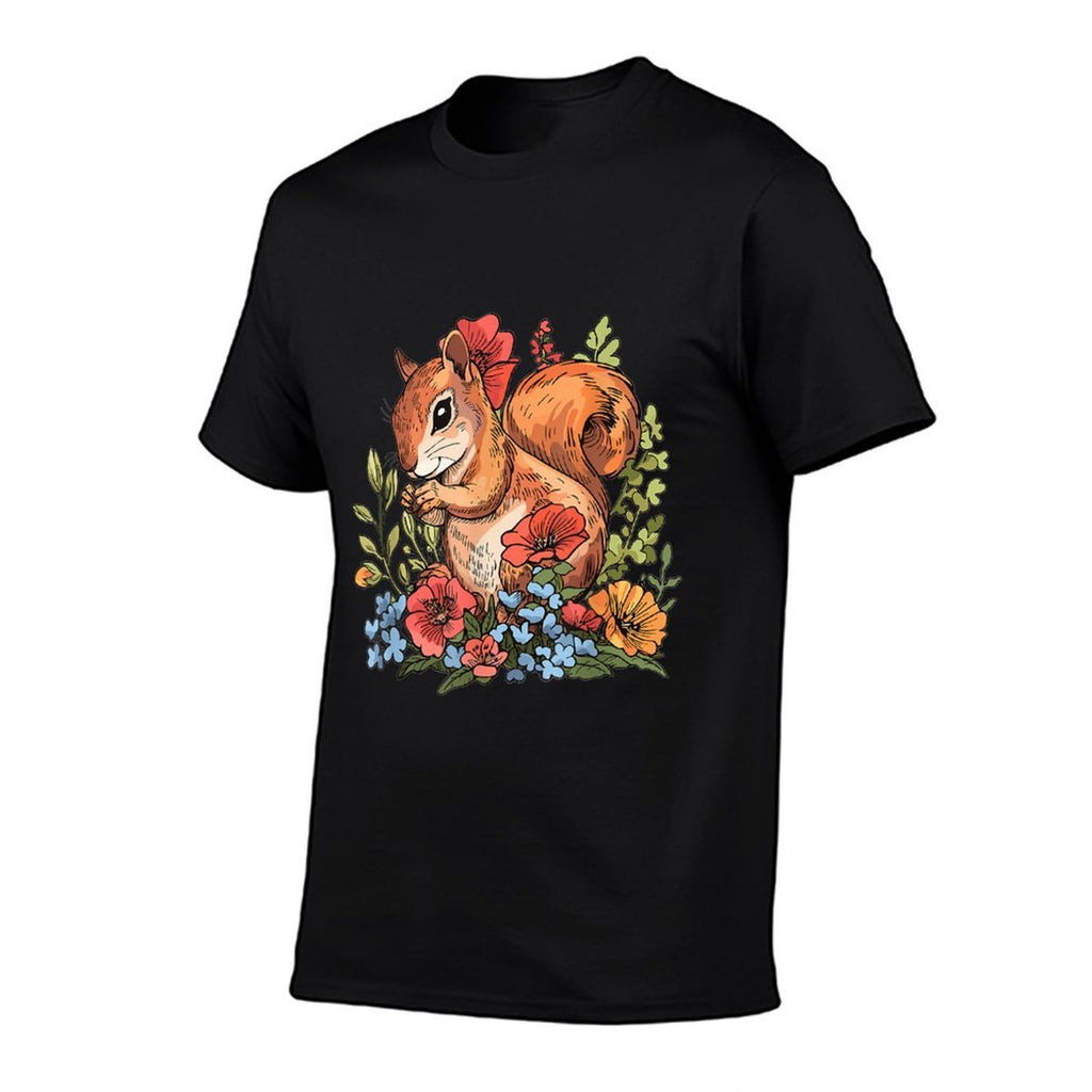 Cute Squirrel With Flowers I Kids Squirrel  Affordable Price T-Shirt