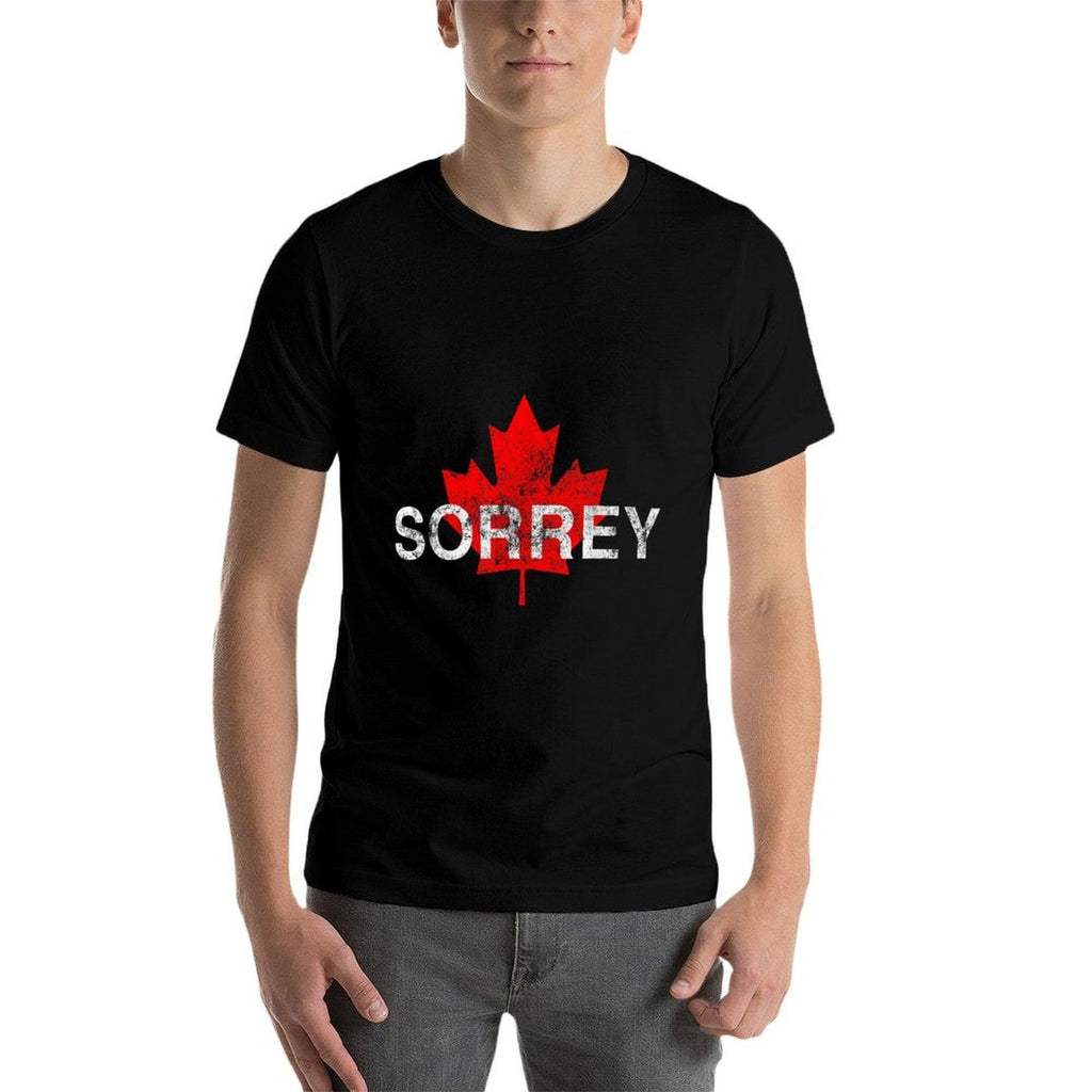 Sorrey Sorry Canadian Funny Apology With Red Maple Leaf Comfortable T-Shirt