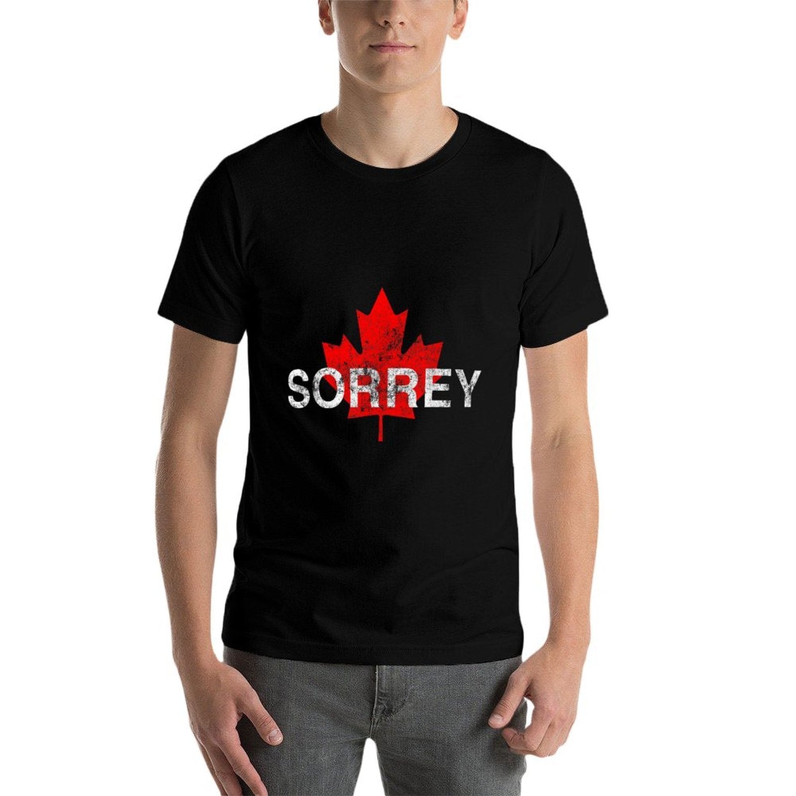 Sorrey Sorry Canadian Funny Apology With Red Maple Leaf Comfortable T-Shirt