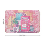The Stray Cats, Wending Machine And Pink Cherry Blossom  Non-Slip Bath Mat