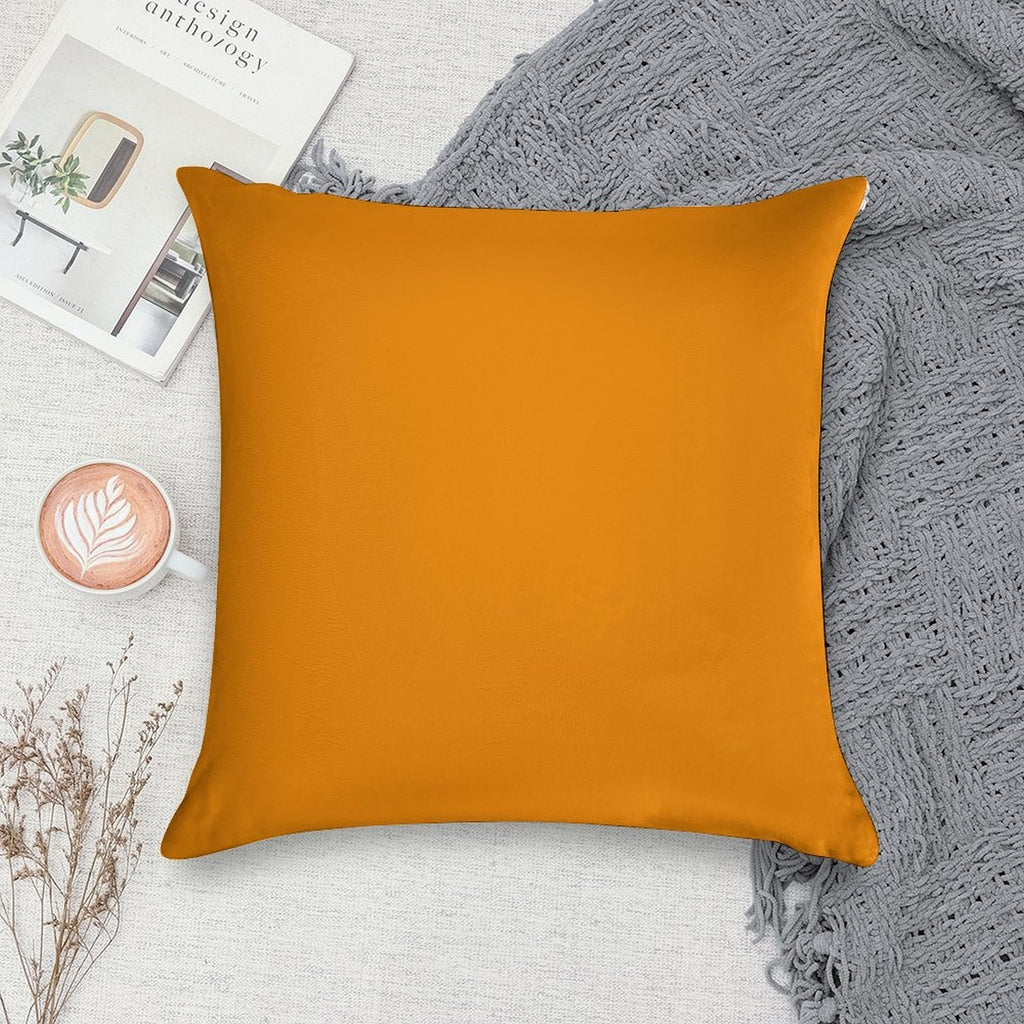 PLAIN SOLID TANGERINE -OVER 100 SHADES OF ORANGE ON OZCUSHIONS Soft Warmth Comfort Throw Pillow