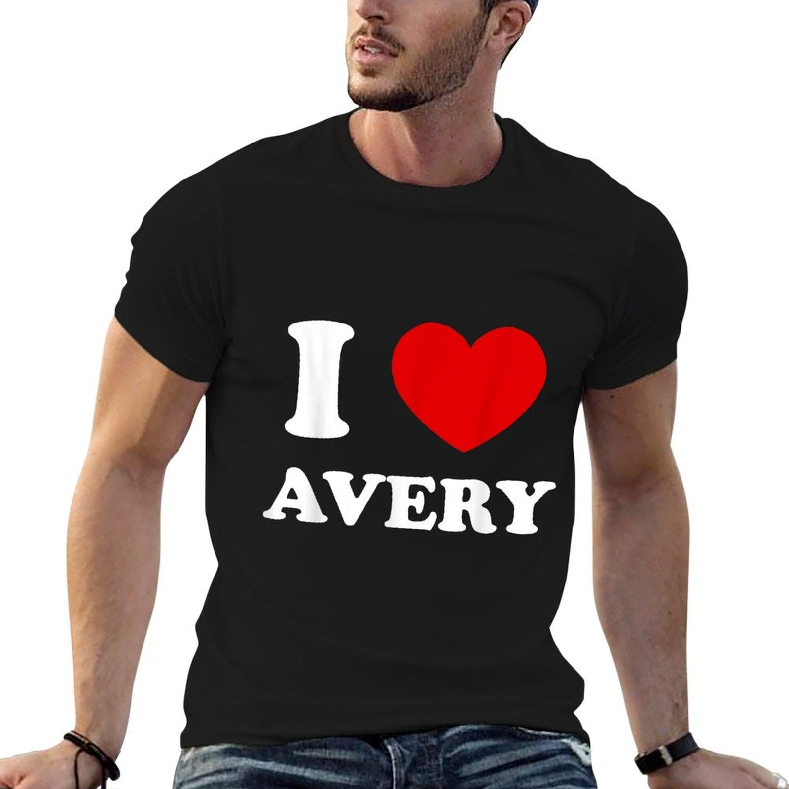 I Love Avery I Heart Avery Funny Avery  Graphic-printed T-Shirt