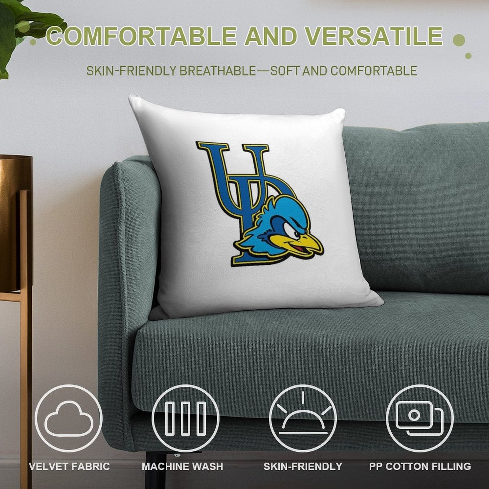 University of Deleware Soft Anti-Pilling Throw Pillow