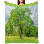Large Elm Tree Machine-washable Throw Blanket