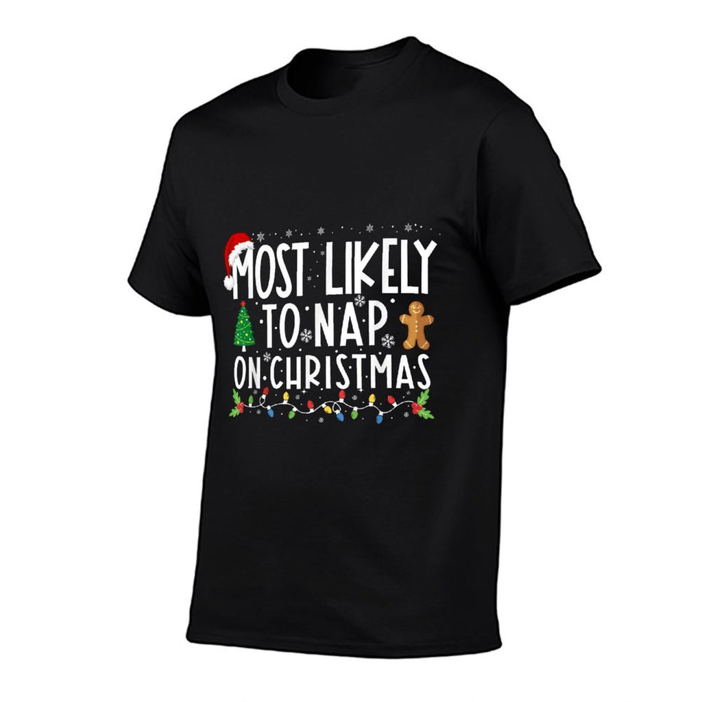 Most Likely To Nap On Christmas Funny Family Christmas  Soft T-Shirt