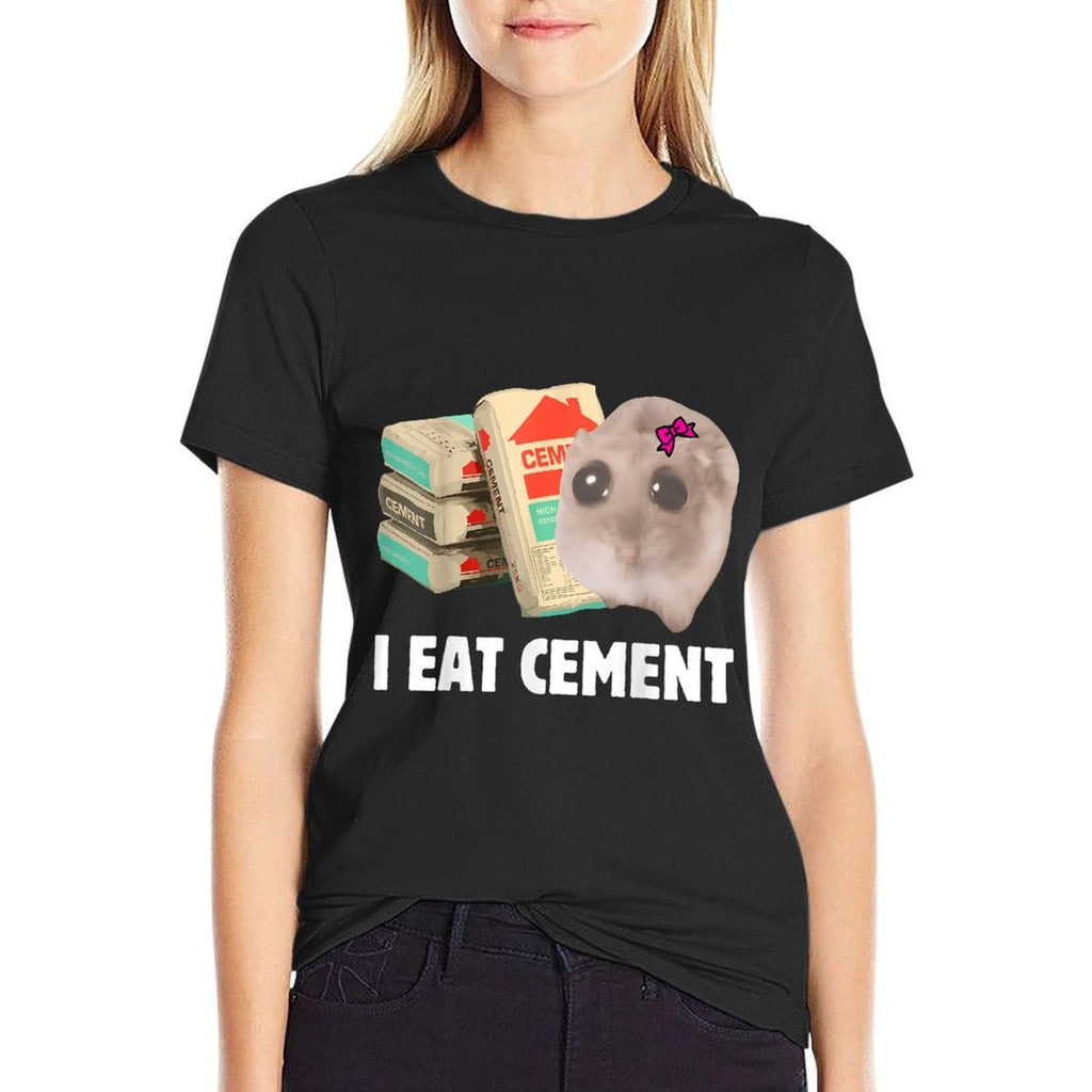 I Eat Cement Sad Hamster Meme Internet Memes Funny Memes Kid  Oversized Silhouette T-Shirt