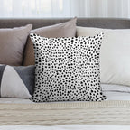 Modern Black And White Hand Drawn Polka Dots Soft Fade-Resistant Throw Pillow