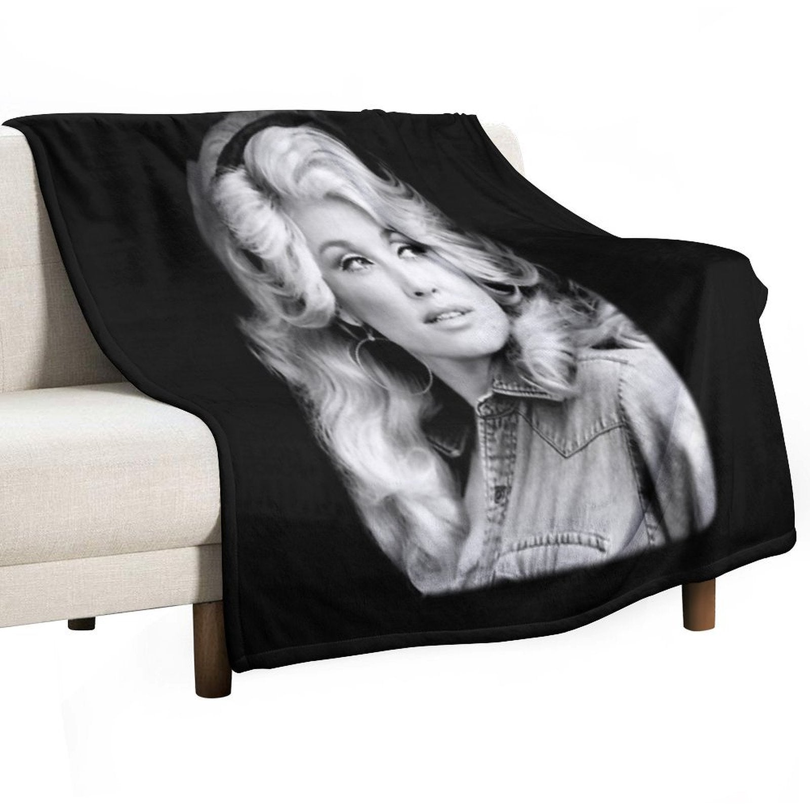 Dolly_ Parton_ Vintage Plush Throw Blanket