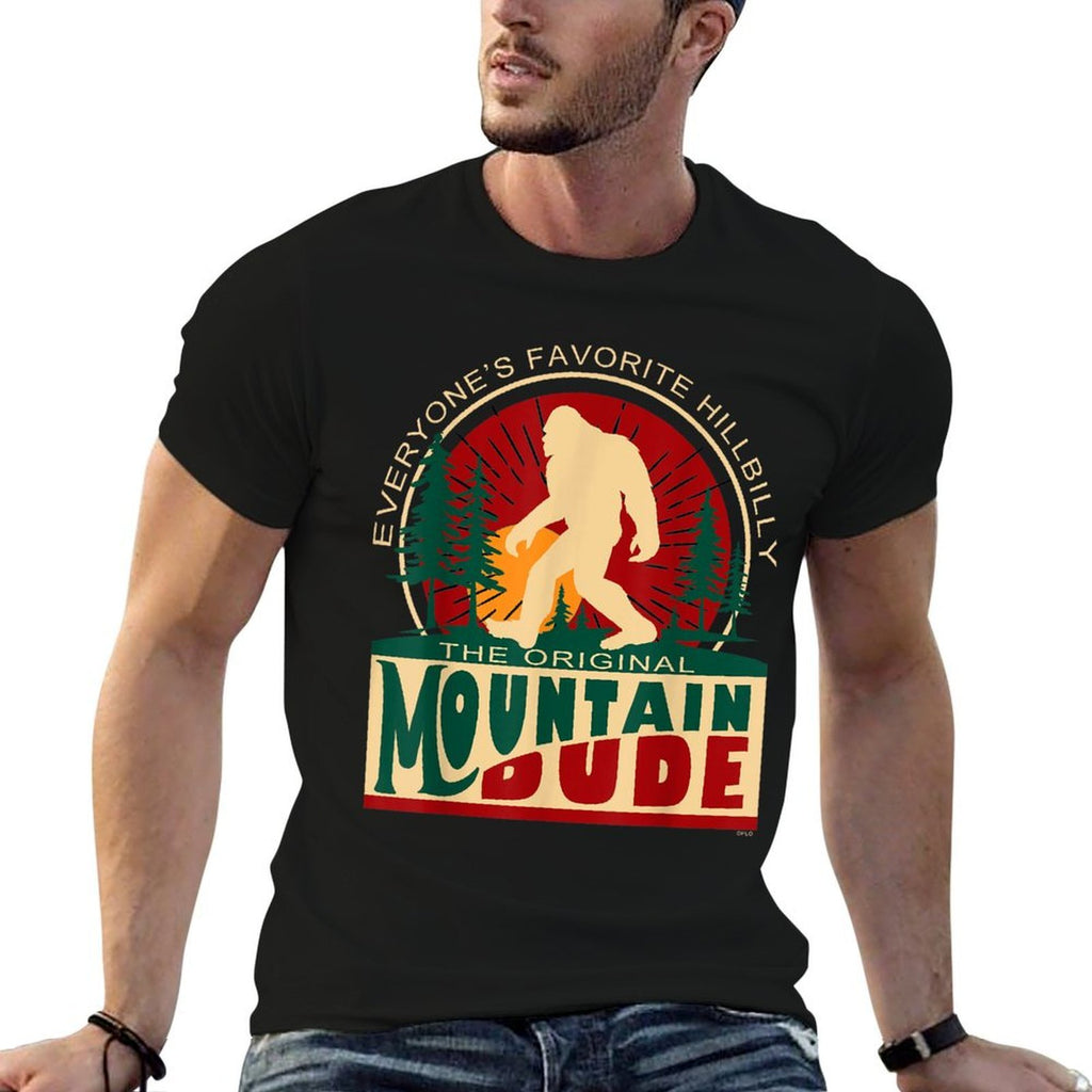 Mountaineering Gifts by PLOLDS Funny Sasquatch, Womens Unisex Adults, Black,, Regular Fit, Small  Relaxed-fit T-Shirt