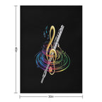 Flutist Vintage Flute Plush Throw Blanket