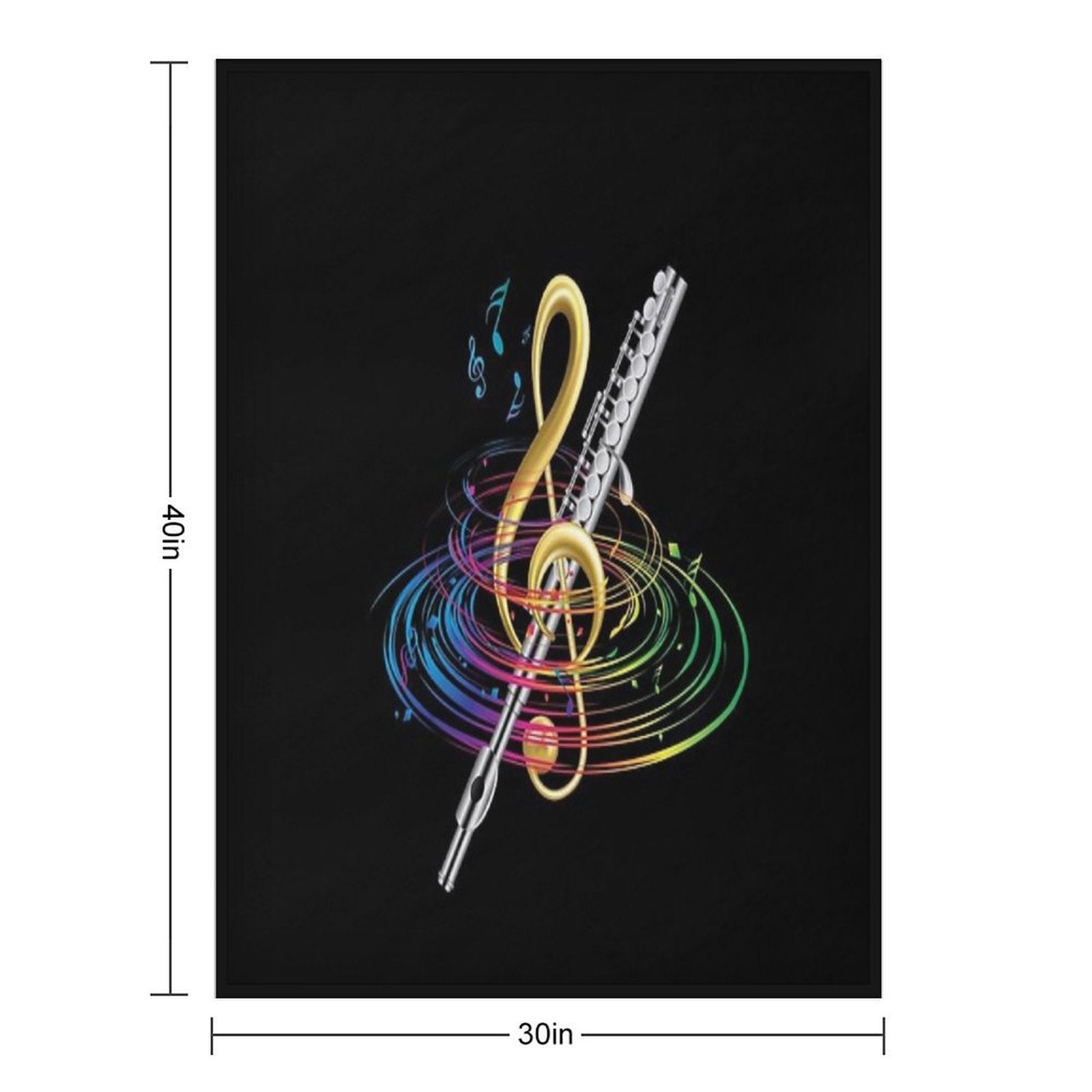 Flutist Vintage Flute Plush Throw Blanket