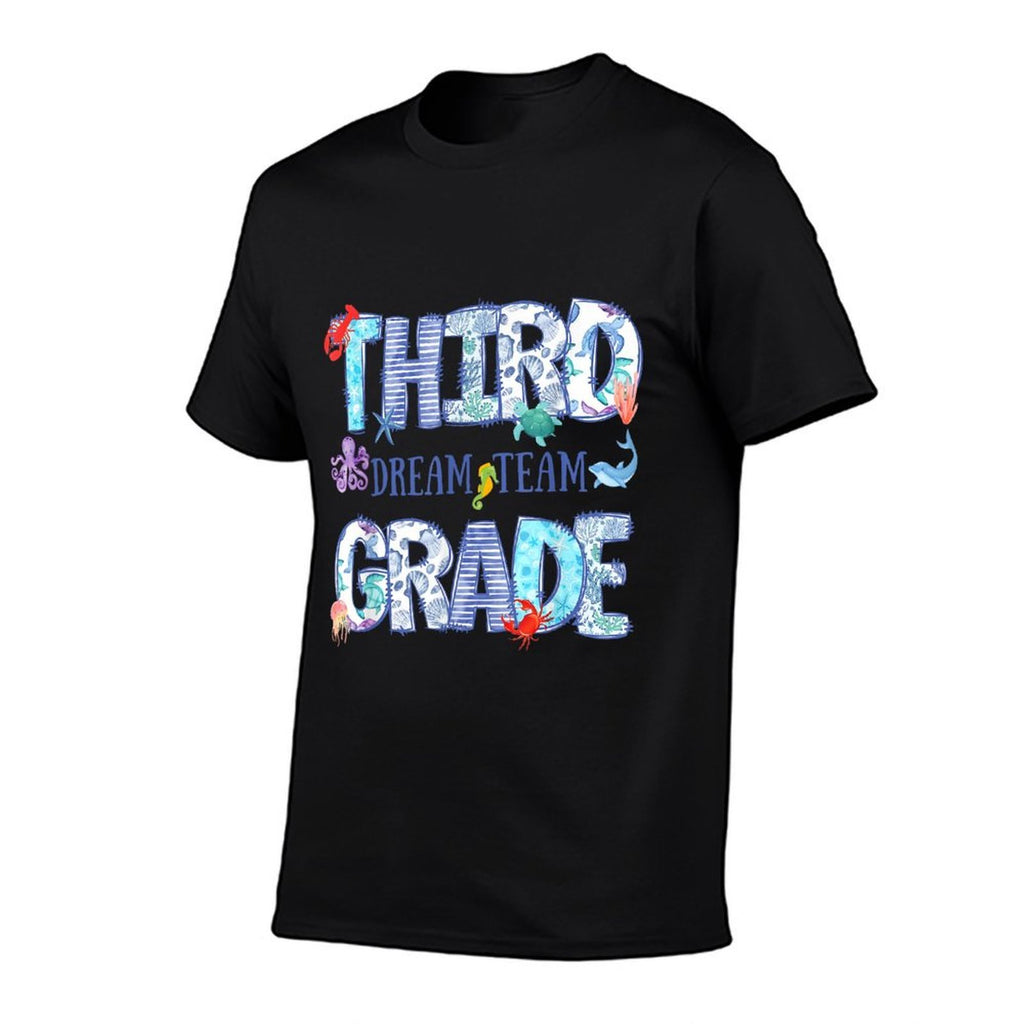 Third Grade Dream Team Back to School Funny Sea Animals  Moisture-wicking T-Shirt