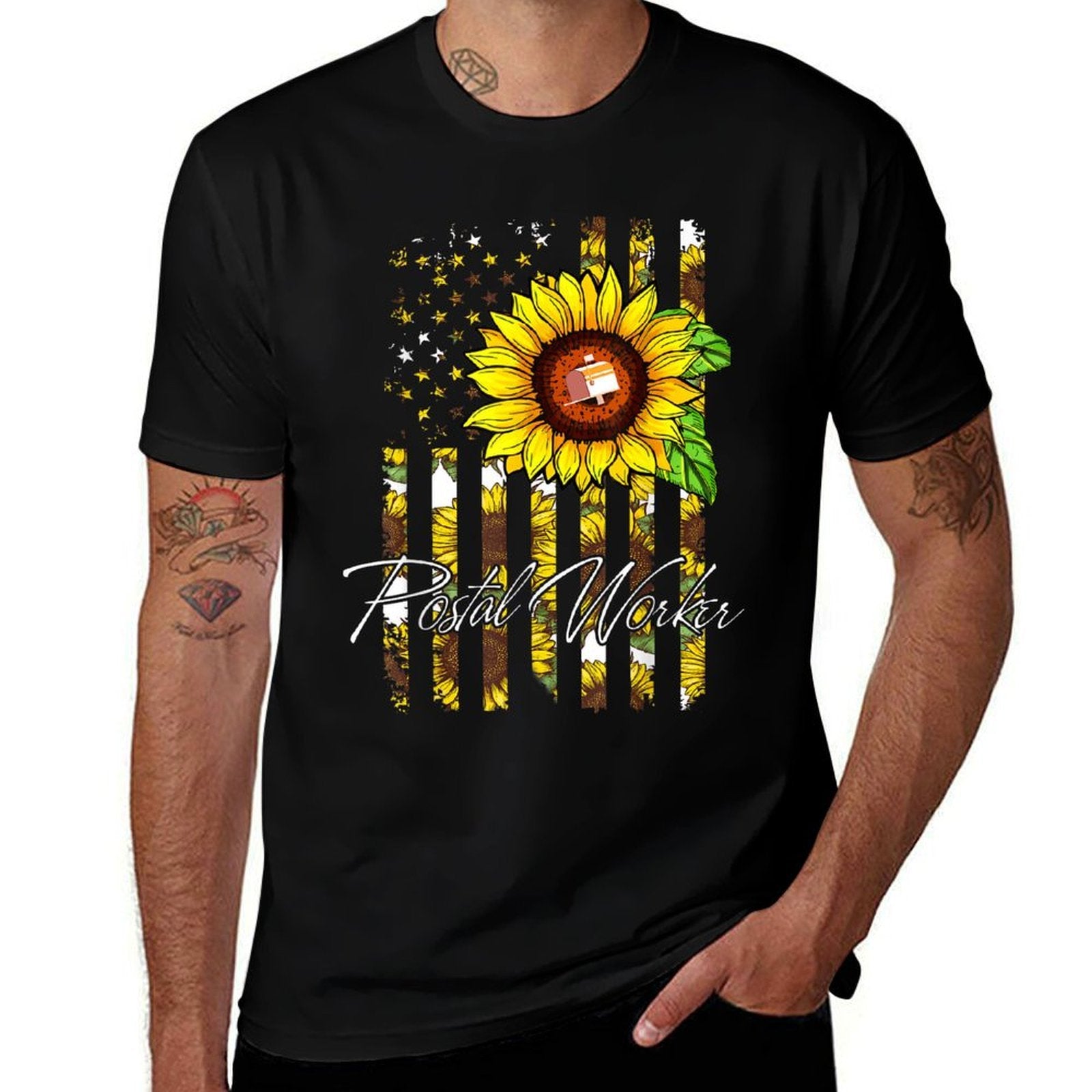 Postal Worker Sunflower Funny Gifts  Breathable T-Shirt