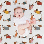 Cute Dachshunds in Winter Sweaters Multi-functional Throw Blanket