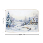 Christmas Snowy Landscape Art  Multi-Purpose Bath Mat