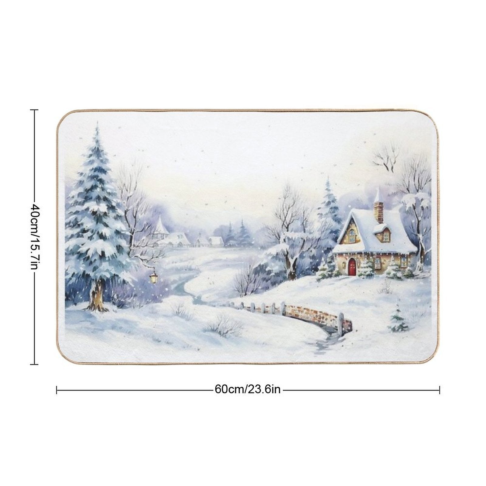 Christmas Snowy Landscape Art  Multi-Purpose Bath Mat
