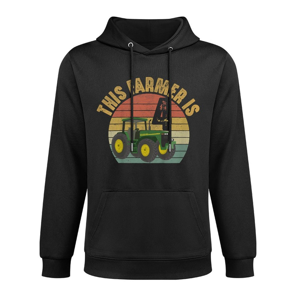 Kids Tractor 4th Birthday 4 Year Old Farmer Farm Theme Bday Party Customizable Surface Hoodie